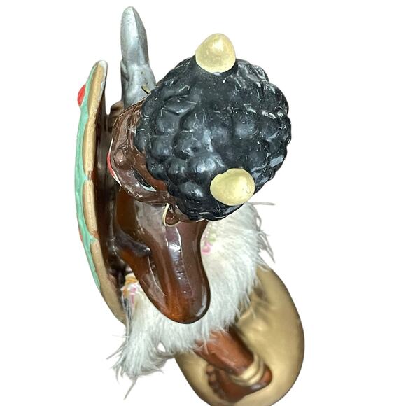 Vintage African Tribal Dancer with Shield Figurine Ceramic Mid Century Japan - Picture 7 of 10